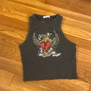 full tilt rocker tank top heart wings grunge